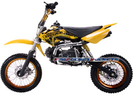 yellow 4-stroke dirt bike