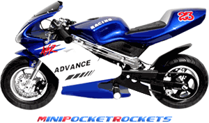 mini dirt bike blue